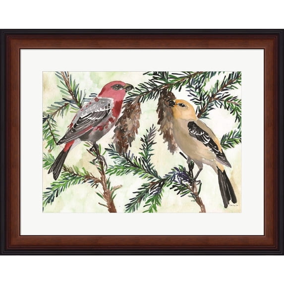 Great Art Now Bird and Branch Duet by Stellar Design Studio, Framed Wall Art, 28W x 22.5H