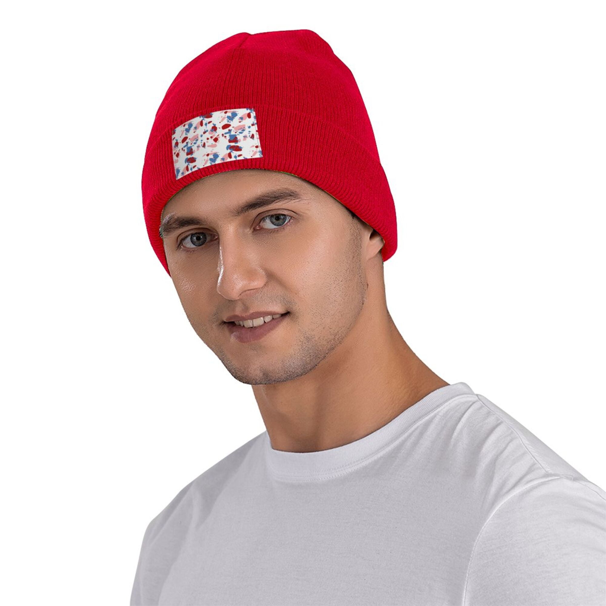 ZICANCN Colorful Terrazzo Stone Texture Knit Beanie Hat, Winter