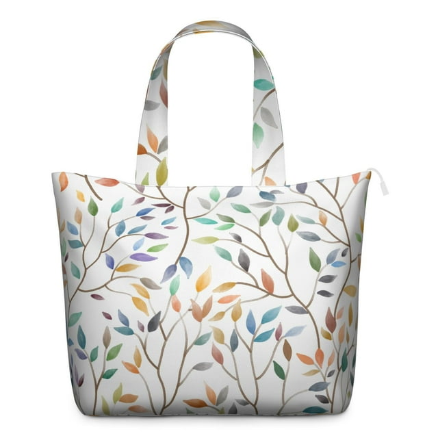 Boho Artistic Flower Print Duffel Floral Weekender Bag, Lightweight, , Adjustable Shoulder Strap