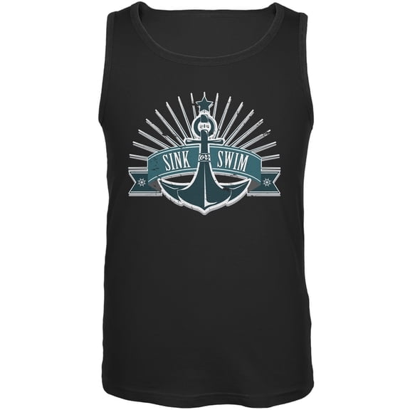 Sink Or Swim Black Adult Tank Top