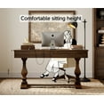 thumbnail image 3 of WAMPAT Farmhouse Office Desk with Charging Station - Vintage Rustic Executive Writing Table, Includes 3 Storage Drawers, Sturdy Solid Wood Legs and Ergonomic Rounded Edge for Study,Dark Brown, 3 of 6