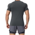 thumbnail image 4 of Deago Men's Workout Slim Fit T Shirts Short Sleeve Gym Bodybuilding Muscle Shirt Athletic Fitness Tee Tops (Gray, S), 4 of 7