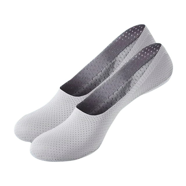 Unisex Breathable Ice Silk Low Cut Non-Slip Socks - Mesh Design, Silicone Grip, Summer Comfort, One Size