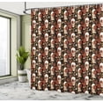 thumbnail image 4 of Ambesonne Halloween Shower Curtain, Mexican Skeleton Heads, 69"Wx75"L, Ruby Off White, 4 of 4