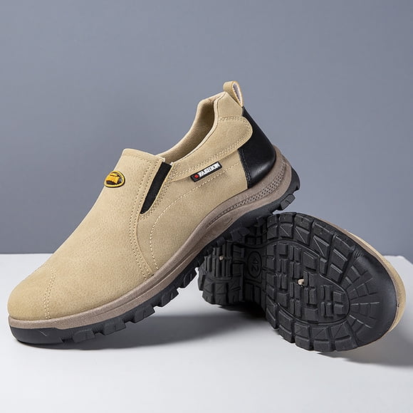 XIMIN Mocassins pour Hommes en Cuir à Enfiler Antidérapants Décontractés Confort Souples Mocassin Plats Quotidiens Conduite Chaussures Confortables Légères Chaussures Orthopédiques de Marche (7.5, Kaki)