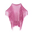 thumbnail image 4 of Women Sheer Poncho Top Lightweight Knit Crochet Shrug Bolero Mesh Batwing Sleeve Sweater Cover Up Beachwear Through Sequin Fishnet Shawl Knit Shrug Shawl Beach Party Outfits, 4 of 4