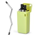 thumbnail image 1 of Pailles Pliables Réutilisables en Acier Inoxydable, Porte-Clés Pliable, Ensemble Portable Premium de Qualité Alimentaire avec Étui Rigide, Petit, 1 of 9