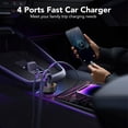 thumbnail image 3 of 85W 4-Port Super Fast Type C Car Charger USB C Compatible iPhone 17/Air/16/15 Pro Max Samsung Galaxy S25 S24 S23 S22 S21 Ultra, Car Phone Adapter Accessories for Men Women, 3FT USB-C Cable, 3 of 11