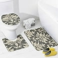 thumbnail image 4 of Bathroom Mat Set, Gray Leaf Damask Pattern Printed on Bathroom Shower Curtain Sets with Rugs, Perfect for Hotel Dorm Spa Home, 72 x 72 inches, 4 of 8