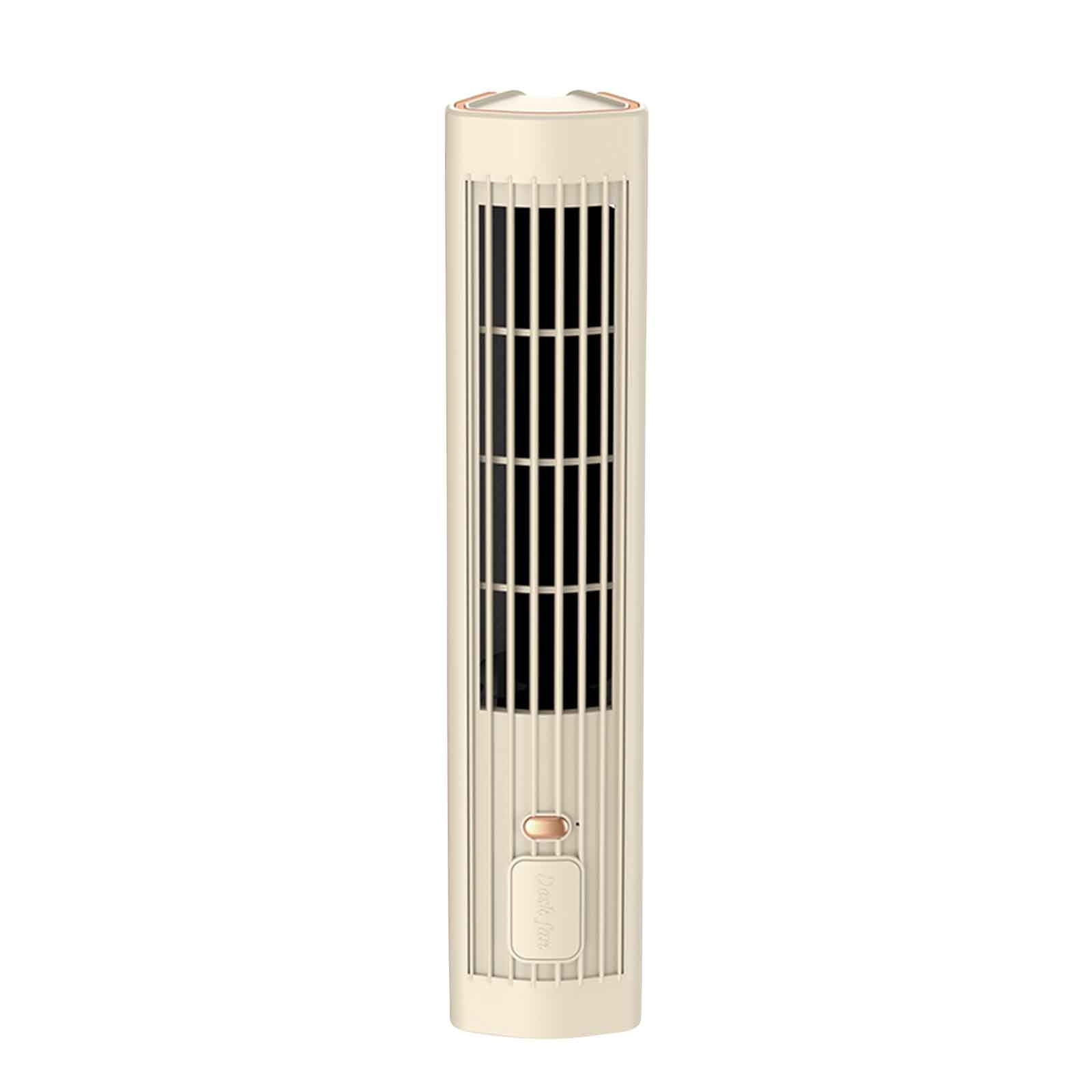RBCKVXZ Tower Fan for Bedroom, Quiet Bladeless Fan, 1200mAh Battery, 3 Speed & 45° Oscillating Fans for Indoors/Bedroom/Office/Kitchen (Khaki)