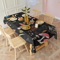 thumbnail image 3 of Red Mushroom Leaf Black Pattern Rectangle Tablecloth 60"x120",Waterproof Polyester Rectangle Table Cloth, Wipeable Spillproof Polyester Tablecloth for Dining, Camping, Indoor and Outdoor, 3 of 6