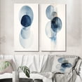 thumbnail image 1 of Designart "Retro Blue Unity Minimal Orbital III" Modern Geometric Wall Art Set Of 2 - Modern Blue Canvas Set For Living Room Decor, 1 of 6