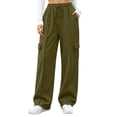 thumbnail image 2 of ClodeEU Women Elastic High Waist Wide Leg Sweatpants ,Casual Loose Pant with Pcokets ,Women's Plus L, 2 of 9