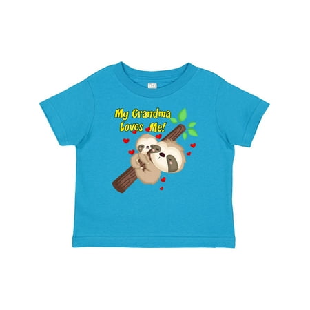 

Inktastic My Grandma Loves Me Sloth Gift Baby Boy or Baby Girl T-Shirt