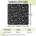 thumbnail image 2 of Black Halloween Bats with White Square Fitted Tablecloth with Elastic Edge,Square Table Cover,Washable Elastic Table Cover for Home Kitchen Party Decor 36"x36", 2 of 6