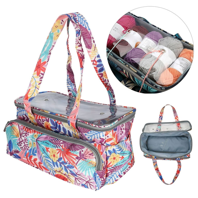 EOTVIA Knitting Storage Bag Crochet Storage Bags, Knitting Needle Organizer,  Knitting Storage For Arts Crafts Supplies 