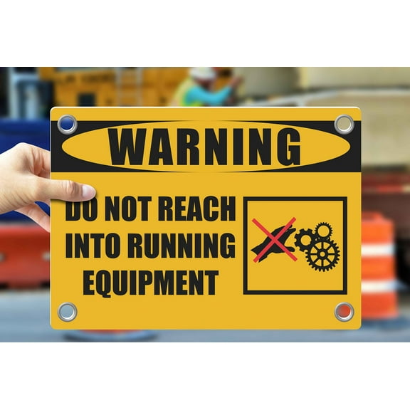 DO NOT REACH INTO RUNNING EQUIPMENT | Warning Notice Caution Danger 3mm PVC Sign