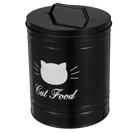TABLZONE Sealed Black Metal Dog and Cat Food Container with Airtight Lid for Fresh Storage