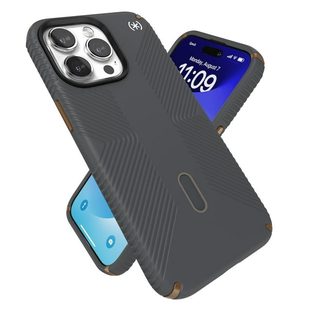 Funda iPhone 15 Pro MAX Speck Charcoal Grey Cool Bronze Magsafe Clicklock