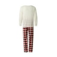 thumbnail image 5 of Fiomva Family Matching Christmas Pajamas Set, Xmas Tree Letter Print Round Neck Long Sleeve Tops Plaid Long Pants for Parents Kids, 5 of 10