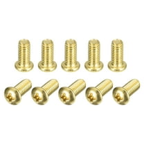 Brass Machine Screws, M5x10mm Phillips Pan Head Fastener Bolts for Furniture, Office Equipment, Electronics 20Pack