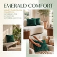 thumbnail image 5 of Dark Green Striped Plush Pillow Cover, 17.7 In Soft Faux Rabbit Fur Style Cushion Case for Sofa Couch Bed Bedroom Living Room Home Decor, 5 of 6