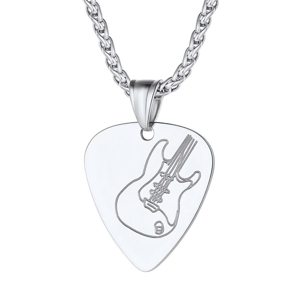 Twister Western Mens Jewelry Necklace Guitar Pick Basket Silver 32128 