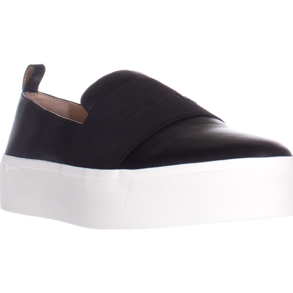 Mundtlig fløjte effektivt Womens Calvin Klein Jacinta Slip-On Fashion Sneakers - Black - Walmart.com