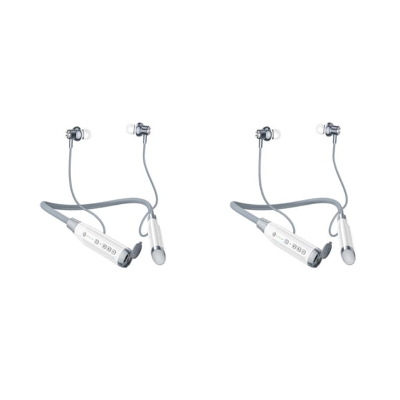 Cateissary Auriculares para colgar en el cuello Compatible con Bluetooth Tarjeta de memoria de carga rápida Auriculares Reproductor de música Blanco Tipo 2 2Conjunto