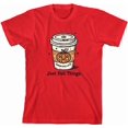 thumbnail image 3 of Just Fall Things Pumpkin Spice Latte Youth Red Crew Neck Short Sleeve Tee-Small, 3 of 4