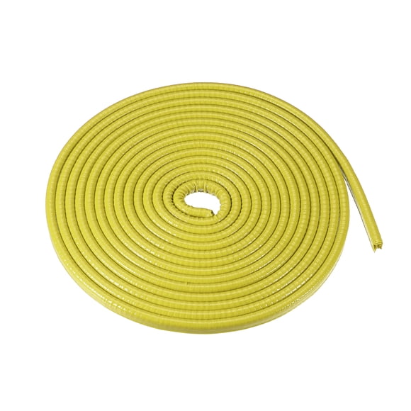 Protector de borde de puerta de coche, 16.4 pies en forma de U Protector de tira de sellado de borde de goma universal para coche camión ATV barco multifuncional sin pegamento PVC hierro amarillo