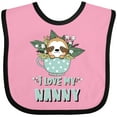 thumbnail image 3 of Inktastic Teacup Raccoon I Love My Nanny Boys or Girls Baby Bib, 3 of 4