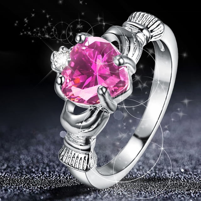 Bradem Rings Clearance! Gold Plated Rings Love Rings Stackable Rings for Women Rings for Women and Men, Pink, 9 Lady Ring Clearance Sale, 1X Ring