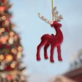 thumbnail image 5 of Danhjin Reindeer Christmas Decor, 5.12x3.35x0.79in Glitter Deer Figurines Miniature Gift Hanging Ornaments for Winter Display, Holiday Tabletop Decor, Christmas Village Scene, 5 of 8