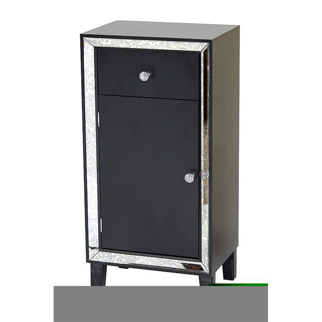 Avery 1Drawer & 1Door Accent with Antiqued Mirror Accents