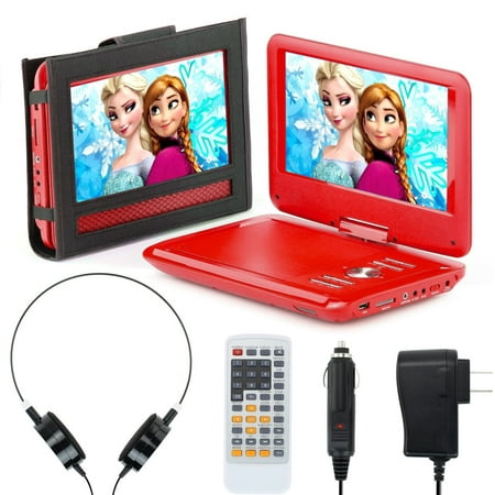 Portable DVD Player for Car, Plane & more - 7 Car & Travel Accessories Included ($35 Value) - 9