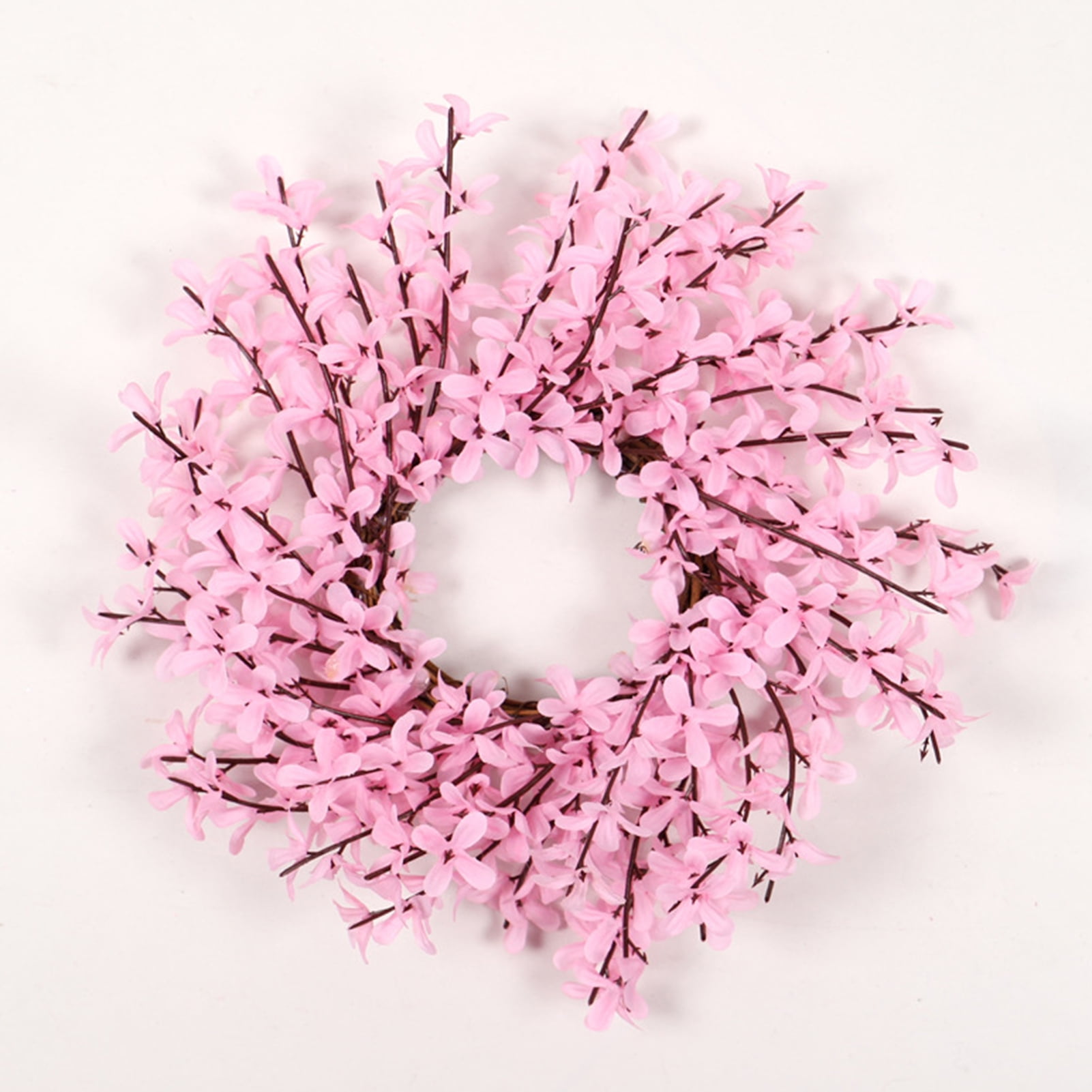 Visland 12" Pink Wreath Spring Wreath, Spring Wreath for Front Door