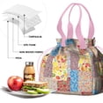 thumbnail image 4 of Pioneer Flower Drawstring Lunch Bag Women - Drawstring Lunch Bag Insulated for Work Office - Stain-Resistant Large Lunchbags for Women with Multi-Pockets, 4 of 6