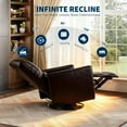 thumbnail image 6 of Swivel Recliner Chair, Deep Seat PU Leather Sofa Chair with high Backrest, Rocking Accent Chair for Nursery, Living Room, Bedroom & Home Movie Theater, Brown, 6 of 8