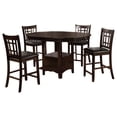 thumbnail image 2 of Coaster Lavon 5-Piece Oval Counter Height Extension Dining Set, Espresso, 2 of 11