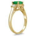 thumbnail image 2 of SZUL Women's 1.35 Carat Emerald and Diamond Three Stone Ring in 14K Yellow Gold, 2 of 3