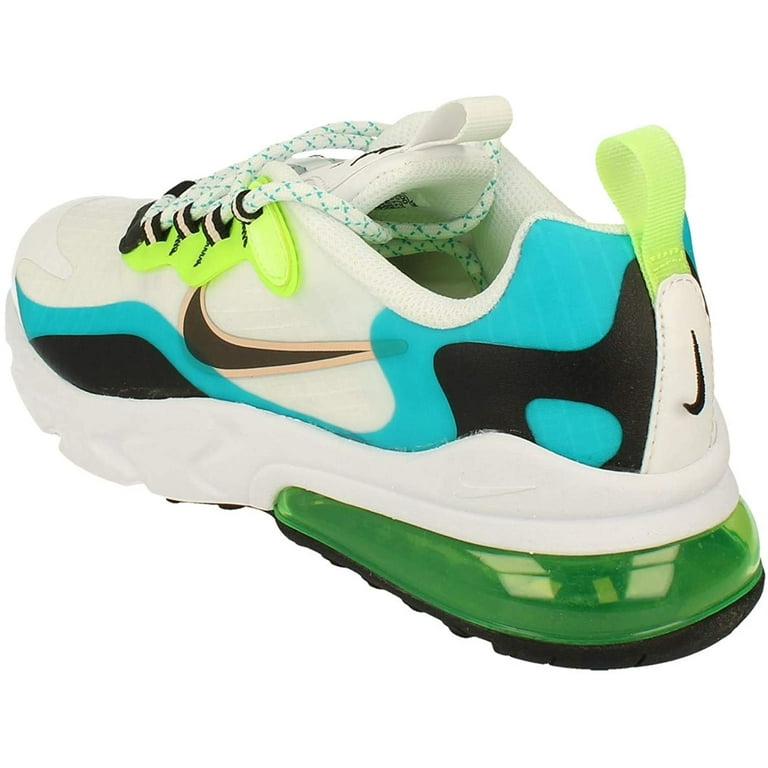 Nike Air Max 270 React Se Boys Shoes Size 6.5 Color White Aqua Volt