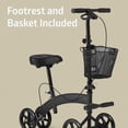 thumbnail image 3 of Andador de rodillas Medline con asiento manual, ruedas de 8", capacidad de 300 lb, color negro, para lesiones en piernas y pies, alternativa a las muletas, 1 unidad., 3 of 5