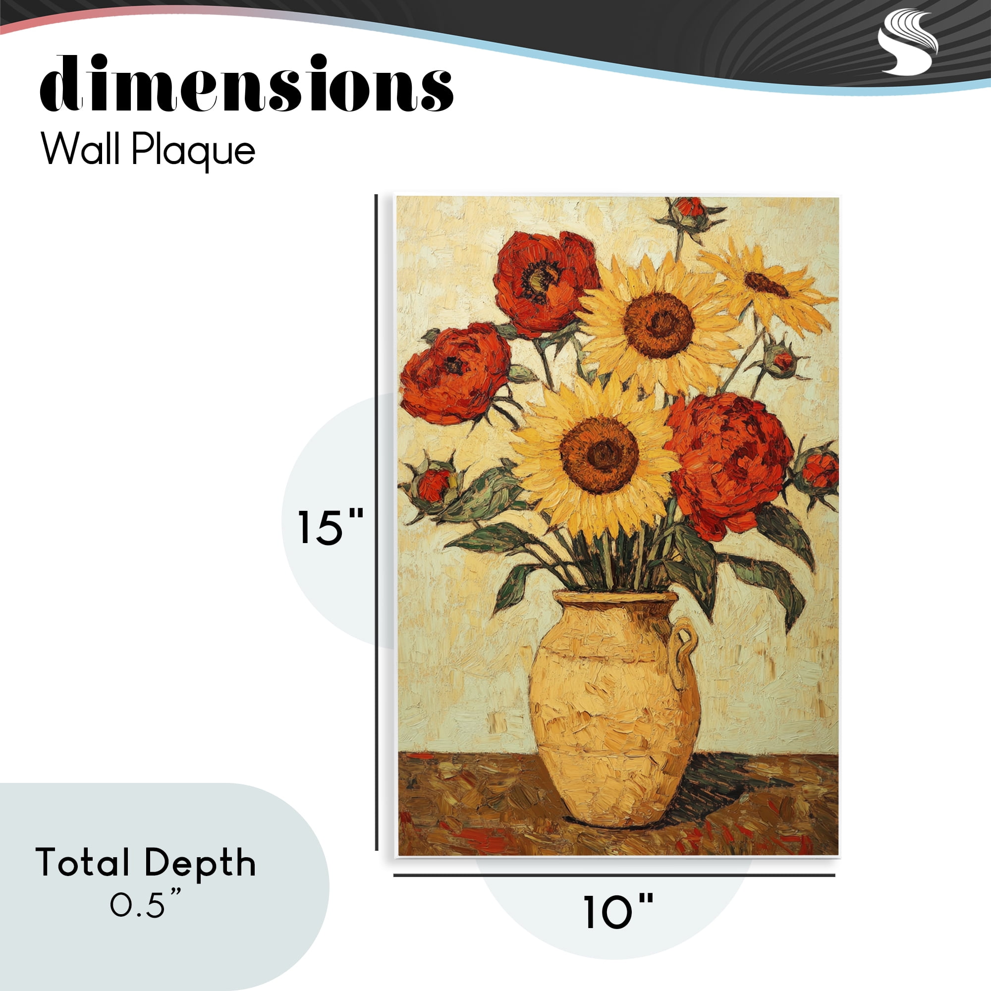 Rustic Flower Display Wall Plaque Art, design by Petal Prints Design