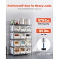thumbnail image 3 of KFFKFF 5-Tier Rolling Bin Storage Rack, 12 Organizer Bins, Bin Rack Storage Steel Wire Shelving System with Wheels, Mobile Tool Organizer, 3 of 9