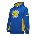 thumbnail image 2 of Men's Mitchell & Ness Royal Golden State Warriors Hardwood Classics Team Origins Fleece Pullover Hoodie, 2 of 3