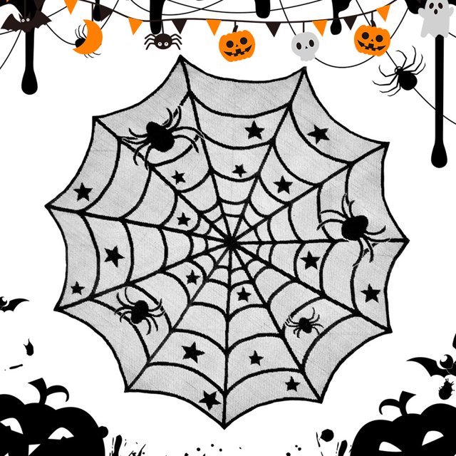 Mantel Corredor Chimenea Bufanda Escala Lámpara Decoraciones Halloween Encaje Telween Mesa Corredores