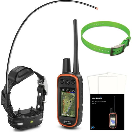 Garmin Alpha 100/TT 15 mini Track and Train Dog Device - Dog Collar Green Bundle includes Alpha 100 Handheld,  with Rechargeable Lithium-ion Battery, Screen Protectors and Green