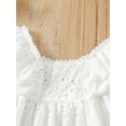 thumbnail image 4 of Chollius Newborn Girl Lovely Short Sleeve Dress, Solid Color Hollow Out Ruffles Decor Sweet Dress, Casual Simple One-Piece Clothes, 4 of 9