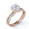 thumbnail image 4 of JeenMata Stunning 1.75 Carat Real Moissanite Wedding Ring Set in 18k Gold Over Silver, 4 of 7